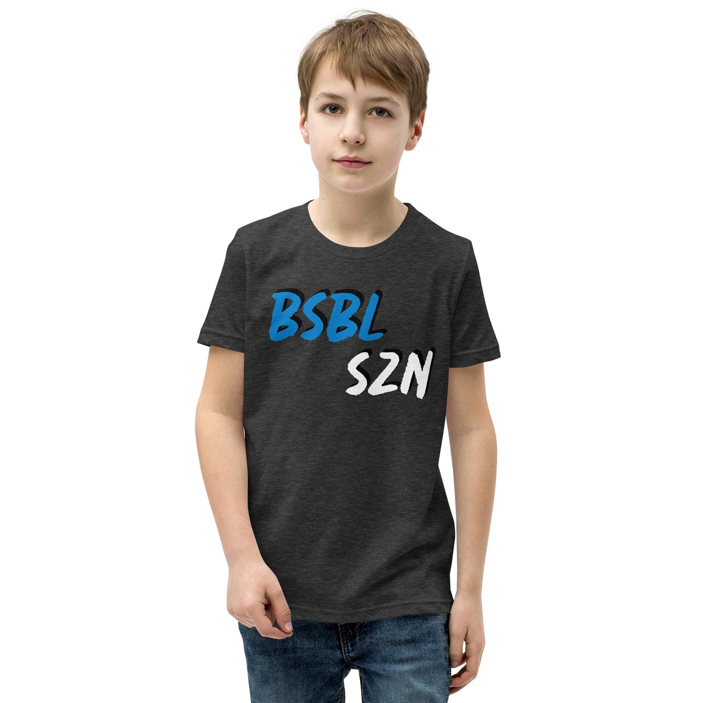 Baseball Season - Blue Print - Youth Short Sleeve T-Shirt
