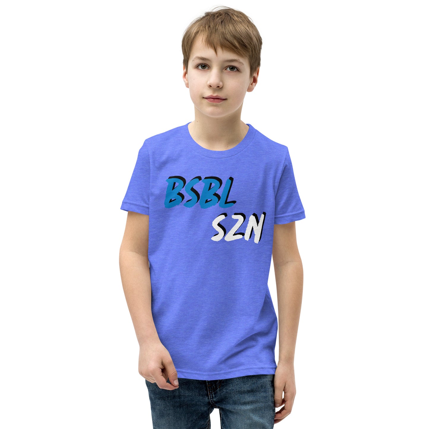 Baseball Season - Blue Print - Youth Short Sleeve T-Shirt