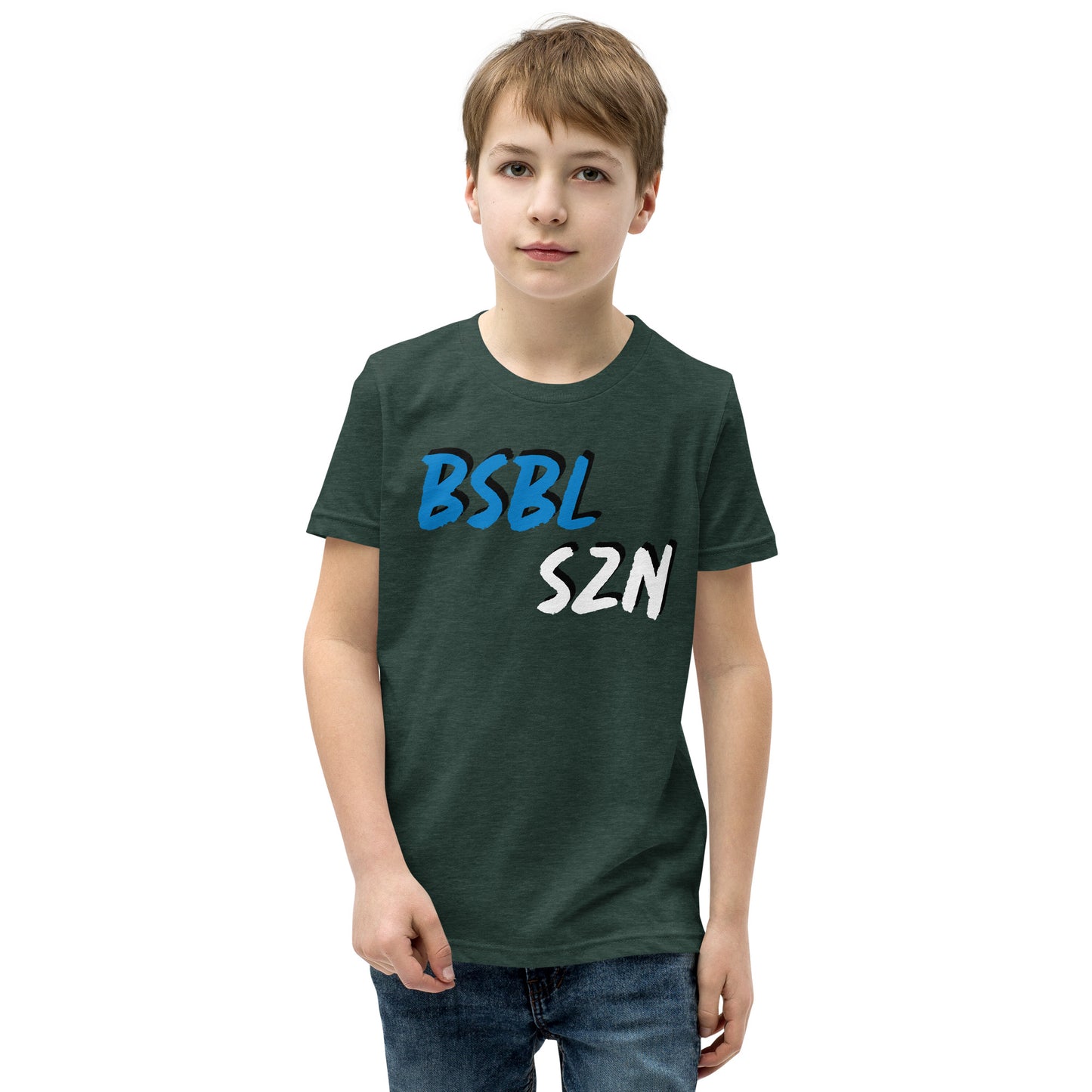 Baseball Season - Blue Print - Youth Short Sleeve T-Shirt