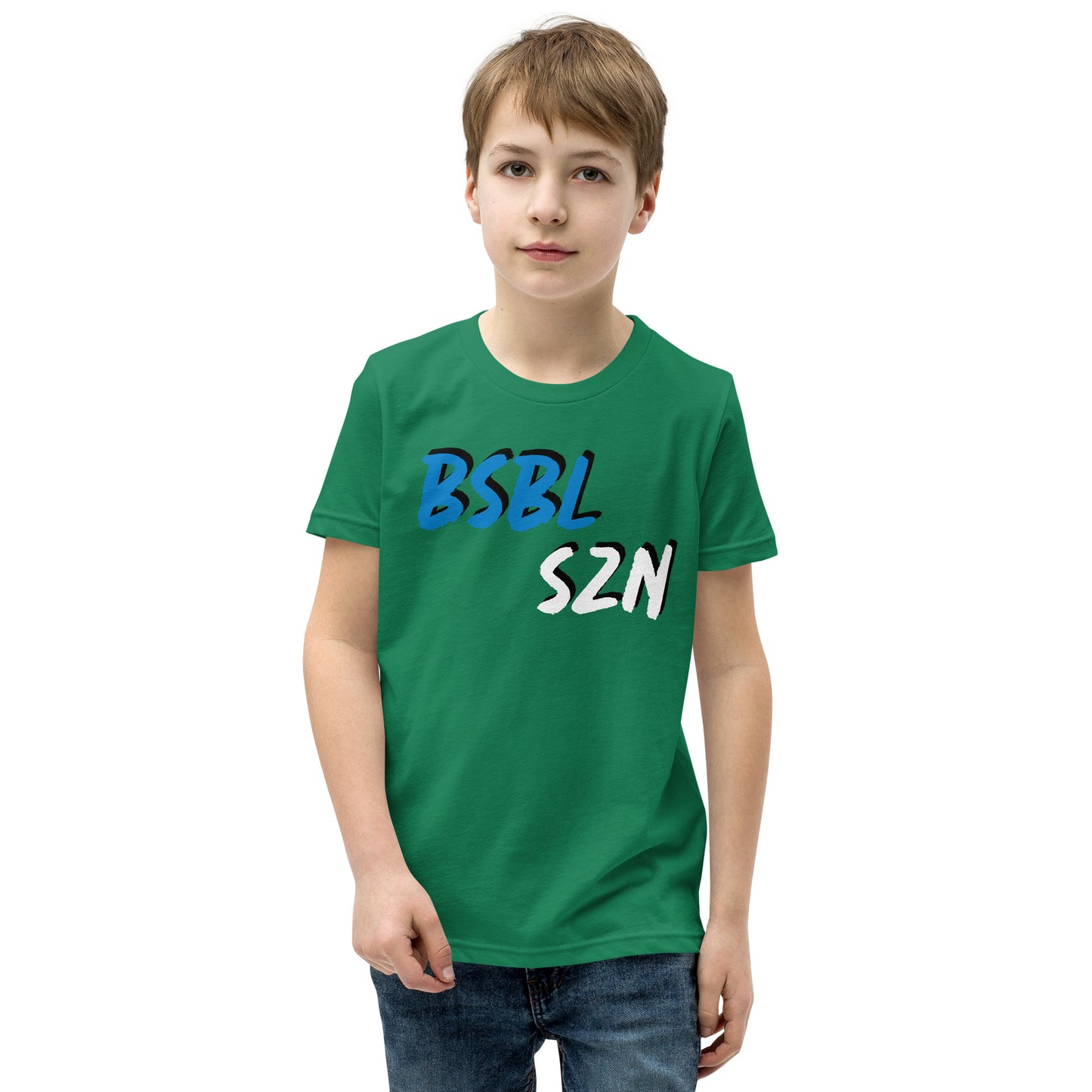 Baseball Season - Blue Print - Youth Short Sleeve T-Shirt